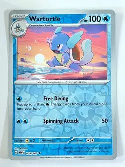 Wartortle 008/165 Reverse Holo Uncommon Scarlet & Violet 151 Pokemon - Near Mint - Image 1