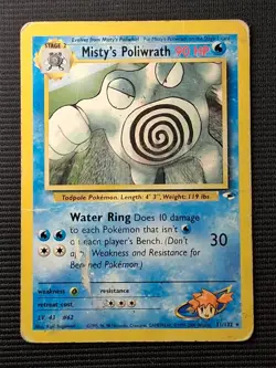 Misty's Poliwrath 31/132 Rare Gym Heroes Pokemon DMG - Image 1