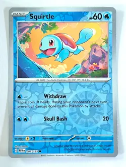 Squirtle 007/165 Reverse Holo Common Scarlet & Violet 151 Pokemon - Near Mint NM - Image 1