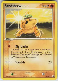 Pokemon TCG Sandshrew Common Delta Species 82/113 - Image 1