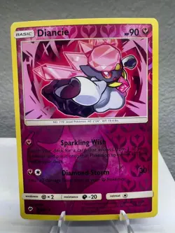 Diancie 94/147 Pokemon SM Burning Shadows REVERSE Holo Rare - Image 1