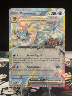 Pokemon TCG: Prismatic Evolutions Stamp - Vaporeon ex Promo 023/131 - NM+ - Image 1