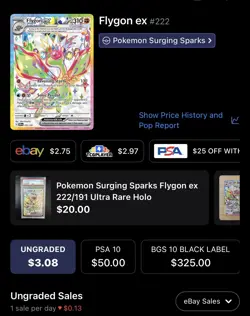 Flygon EX, Pokemon Near Mint, Surging Sparks, Ultra Rare, 222/191 - Image 5