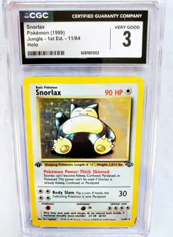 FIRST EDITION SNORLAX Jungle HOLO Rare 1st Ed #11 11/64 Holo Pokemon Card 1999 - Image 3