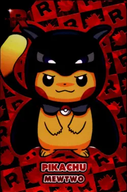 Pokemon Rocket Team Card Database Pikachu Dark Shadow Mewtwo Poncho Cosplay - Image 1