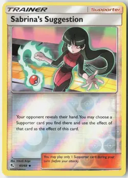 Sabrina's Suggestion 65/68 Uncommon Hidden Fates Pokemon Reverse Holo Near Mint - Image 1