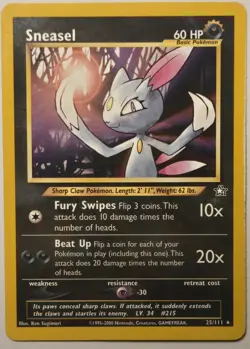 Sneasel 25/111☆ Neo Genesis Near Mint Condition Pokemon Card - Image 1