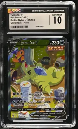 TYRANITAR V Battle Styles Holo Alt Art #155 CGC 10 Pokemon [Nostalgium] - Image 1