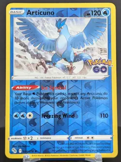 Pokemon Articuno #024/078 English Pokemon GO Reverse Holo Stamped - Image 1