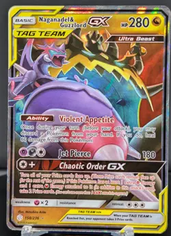 Pokemon Naganadel & Guzzlord GX #158/236 English Cosmic Eclipse Tag Team - Image 1