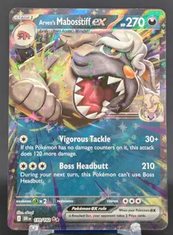 Pokemon Arven's Mabosstiff ex #139/182 English Destined Rivals Double Rare - Image 1