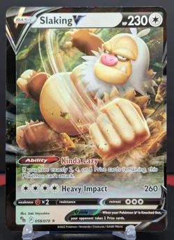 Pokemon Slaking V #058/078 English Pokemon GO Ultra Rare - Image 1