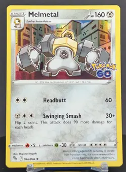 Pokemon Melmetal #046/078 English Pokemon GO Holo Rare Stamped - Image 1