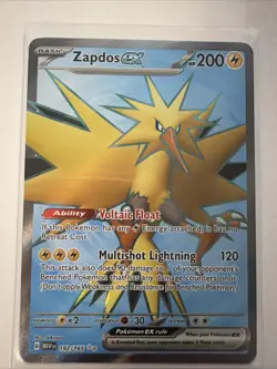 Pokemon Zapdos ex 192/165 Sv: Scarlet & Violet 151 Holo NM - Image 1