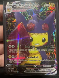 Sableye Pikachu Holo Poncho VCOS Cosplay Card Custom Holographic Shiny Detail - Image 1