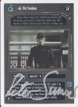 Star Wars CCG - Peter Sumner † (Lt. Pol Treidum) - signed card - autograph - Image 1