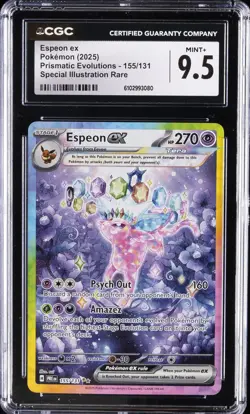2025 POKEMON PRISMATIC EVOLUTIONS SPECIAL ILLUSTRATION RARE ESPEON EX CGC 9.5 - Image 1