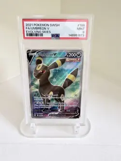 Pokemon 2021 Umbreon V 188/203 Evolving Skies Full Art Holo Ultra Rare PSA 9 - Image 1