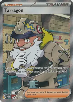 POKEMON EN PERFECT ORDER 116/088 TARRAGON SECRET RARE HOLO FULL ART SUPPORTER - Image 1