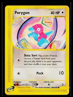 PORYGON (103A) 103A/147 COMMON AQUAPOLIS POKEMON DMG - Image 1