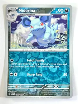 Nidorina 030/165 Reverse Holo Uncommon Scarlet & Violet 151 Pokemon Near Mint NM - Image 1
