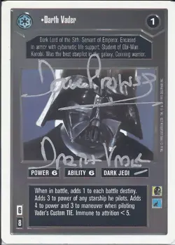 Star Wars CCG - Dave Prowse † (Darth Vader WB) - signed card - autograph - Image 1