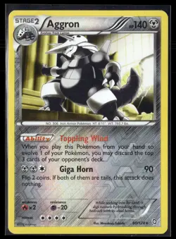 Aggron 80/124 Dragons Exalted Reverse Holo Rare Holo Pokemon - Image 1
