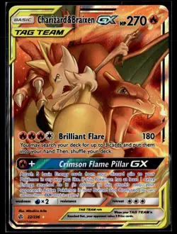 Charizard & Braixen GX 22/236 Cosmic Eclipse Rare GX Holo Pokemon - Image 1