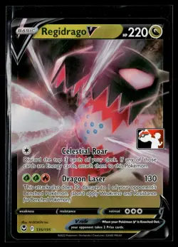 Regidrago V 135/195 League Promo Silver Tempest Rare V Holo Pokemon - Image 1