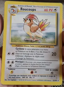 🎴 Carte Pokemon :Roucoups (Pidgeotto) 22/1021ere Edition - Set de Base... - Image 1