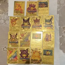 Pokemon TCG TAG Cosplay Gold Foil Full Art 12-Card Lot Pikachu V VMAX Morpeko - Image 1