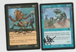 x2 cartes Invasion - Wash Out + Rager MAGIC MTG ENGLISH EX-NM SIGNED ! - Image 1