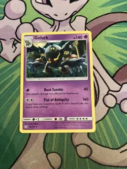 Pokemon TCG Golurk Sun & Moon - Cosmic Eclipse 90/236 Regular Rare-NM - Image 1