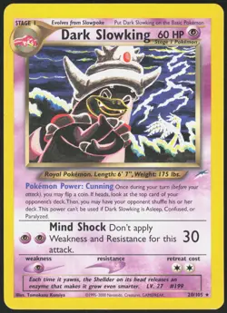 Neo Destiny Dark Slowking 20/105 Rare Pokemon LP - Image 1
