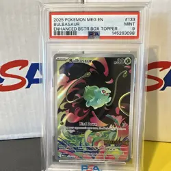 Pokemon TCG Bulbasaur Enhanced Box Topper Single 133/132 MEG PSA Mint 9 - Image 1