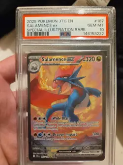 Pokemon 2025 JTG en Journey Together #187 Salamence EX Sir PSA 10 - Image 1