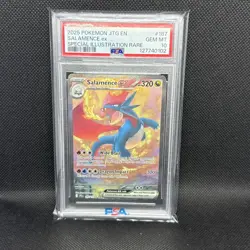 2025 POKEMON JOURNEY TOGETHER SPECIAL ILLUSTRATION RARE #187 SALAMENCE EX PSA 10 - Image 1