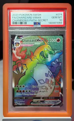 2020 POKEMON SWORD & SHIELD CHAMPION'S PATH #074 FULL ART/CHARIZARD VMAX PSA 10 - Image 3