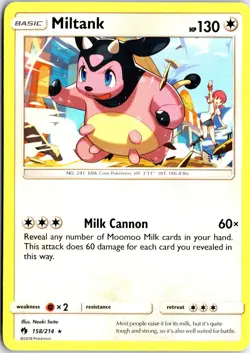 Miltank 158 R Lost Thunder Pokemon NM/M - Image 1