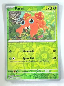 Paras 046/165 Reverse Holo Common Scarlet & Violet 151 Pokemon TCG Near Mint NM - Image 1