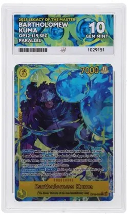 Ace 10 Graded Bartholomew Kuma OP12-119 SEC ALT ART English One Piece Card - Image 1