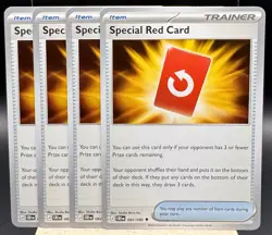 4x Special Red Card 082/086 Common Chaos Rising Pokemon TCG Playset NM - Image 1