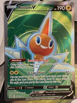 Rotom V (Full Art) 176/196 Pokemon SWSH11: Lost Origin Holo Ultra Rare NM - Image 1