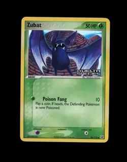 RARE 2005 Pokemon EX DELTA SPECIES STAMP ZUBAT REVERSE HOLO 88/113! LP - Image 1