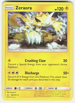 Zeraora (SM Unbroken Bonds) (Cracked Ice Holo) 60/214 Deck Exclusives Pokemon LP - Image 2