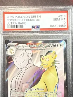 Team Rocket's Persian EX 219/182 Ultra Rare PSA GEM MINT 10 - Image 4