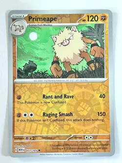Primeape 057/165 Reverse Holo Uncommon Scarlet & Violet 151 Pokemon Near Mint NM - Image 1