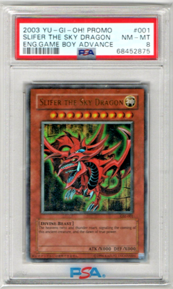2003 Yu-Gi-Oh! Promo SLIFER THE SKY DRAGON #GBI-001 Ultra Rare Holo PSA 8 NM-MT - Image 1