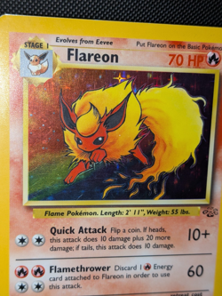 [AUS] Flareon 3/64 Holo Vintage English Pokemon Card Jungle WOTC 1999 HP - Image 2