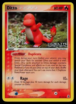 Pokemon Card Ditto 37/113 Delta Species Reverse Holo Uncommon - Image 1
